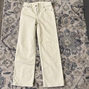 American Eagle Outfitters Cream Straight Leg Jeans